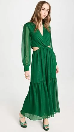 Promo π WAYF Cut Out Tiered Maxi π Dress Pine Green π