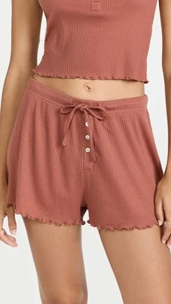 Best Sale 🤩 WSLY Rivington Ribbed Henley Shorts Cedar Wood 🔥