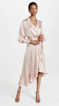 Cheap π― Zimmermann Silk Wrap Midi π Dress Petal π₯