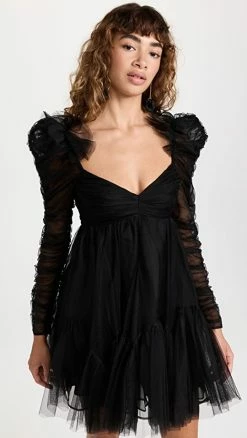 Front Page 46 Best Sale π Zimmermann Tulle Ruched Mini π Dress Black β¨