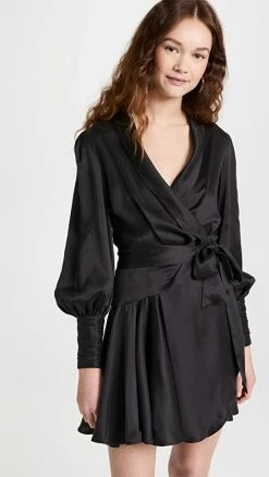 Best reviews of β€οΈ Zimmermann Silk Wrap Mini π Dress Black π―
