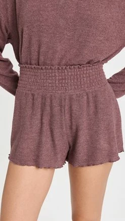 Deals ⌛ Z Supply LOUNGE Dawn Rib Smocked Shorts Fig 😍