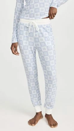 New 👍 Z Supply LOUNGE Comfy Fair Isle Joggers Cloudy Blue 😍